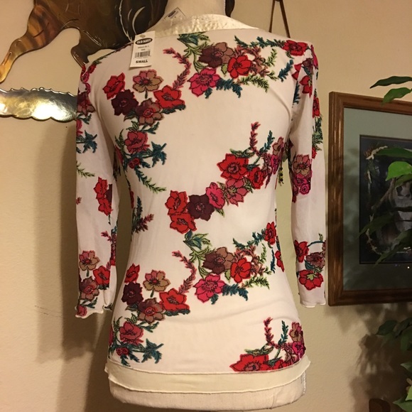 Old Navy double layer floral stretch top XS - Picture 4 of 9